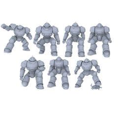 MRY-SFW LYGR501 Modern Mech Seven-Person Daily Routine 3D Printed Resin Model Kit by SSMODEL