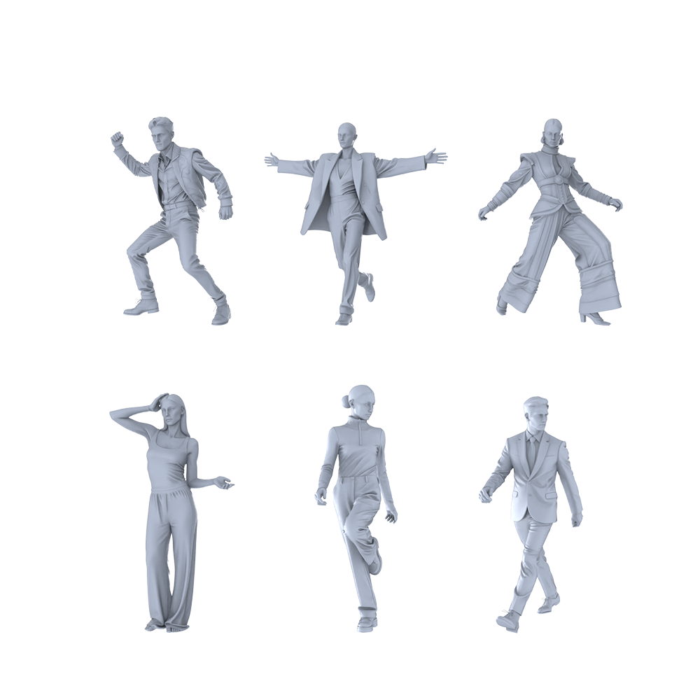 MRY-SFW LYTR366  Fashion Runway Hexad 6-Figure Set,  Fashion Show, DIY Paintingation Miniature Car Diorama Figures Scene Props Accessories Resin 3D Printed Resin Model Kit by SSMODEL
