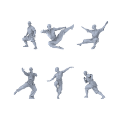 MRY-SFW LYGR234 Six Ancient Shaolin Warrior Monks Eighteen Martial Arts 3D Printed Resin Model Kit by SSMODEL
