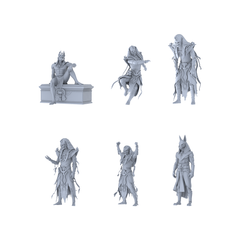 MRY-SFW LYGR347 Ancient Egyptian Six Gods Daily Actions 4 3D Printed Resin Model Kit by SSMODEL