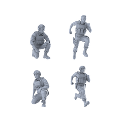 MRY-SFW LYTR396 Tactical 4-Pack, Ideal Military, Tabletop Painting Miniature Car Diorama Figures Scene Props Accessories Resin 3D Printed Resin Model Kit by SSMODEL