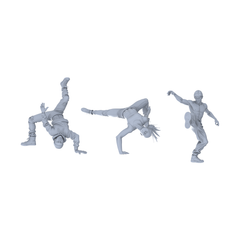 Yao's Studio LYTR135  Urban Sanitation Work Scene Resin Miniature Model 4-Figure Set - Sanitation Workers Unpainted DIY Model Painting Urban Scene Decor 1set 3D Printed Resin Model Kit by SSMODEL