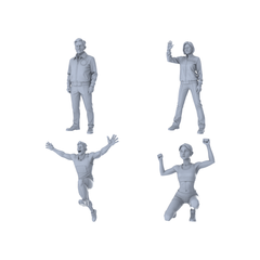 Yao's Studio LYTR326 Unpainted Sports Victory Miniatures 4-Pack | For Award Diorama & Hobby Painting Miniatures Diorama Resin Figures 3D Printed Resin Model Kit by SSMODEL