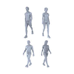 MRY-SFW LYTR400 Casual 4-Pack, Ideal Life Scenes, Tabletop Painting Miniature Car Diorama Figures Scene Props Accessories Resin 3D Printed Resin Model Kit by SSMODEL