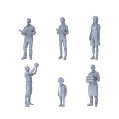MRY-SFW LYTR362 Campus Life Hexad 6-Figure Set,  Teacher Student, DIY Paintingation Miniature Car Diorama Figures Scene Props Accessories Resin 3D Printed Resin Model Kit by SSMODEL
