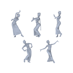 Yao's Studio LYTR178 Dai Dance Girls Resin Miniature Model 5-Figure Set, Unpainted Ethnic Dance Figures, DIY Painting Scene Decoration Miniatures Diorama Resin Figures 3D Printed Resin Model Kit by SSMODEL