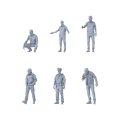 MRY-SFW LYGR253 Modern urban armed six-man group daily 3 3D Printed Resin Model Kit by SSMODEL