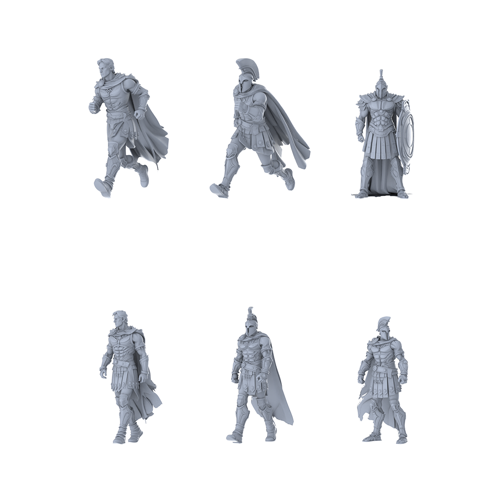 MRY-SFW LYGR355 Ancient Spartan Six-Person Basic Move 3D Printed Resin Model Kit by SSMODEL