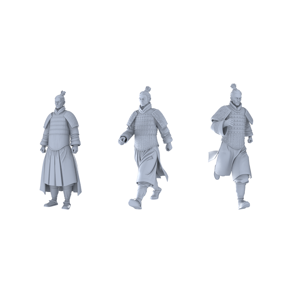 MRY-SFW LYGR225 Terracotta Army historical theme war chess resin white blank model miniature soldier scene character hand figure 3D Printed Resin Model Kit by SSMODEL