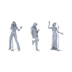 Yao's Studio LYTR212 Unpainted Miniature 3-Piece Set - Live Performance Models for Lifelike Diorama Projects Miniatures Diorama Resin Figures 3D Printed Resin Model Kit by SSMODEL