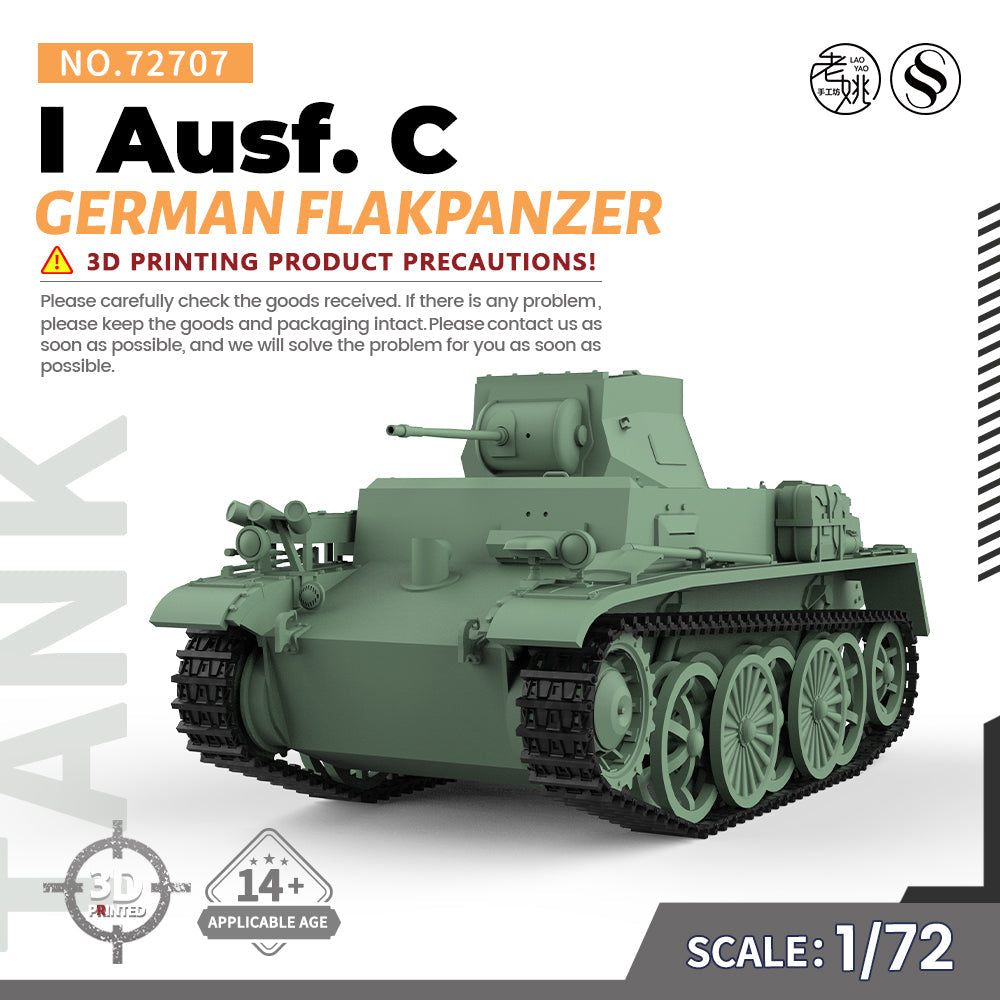 SSMODEL 707 Military Armoured Model Kit German Pz.Kpfw. I Ausf. C Light Tank Main image