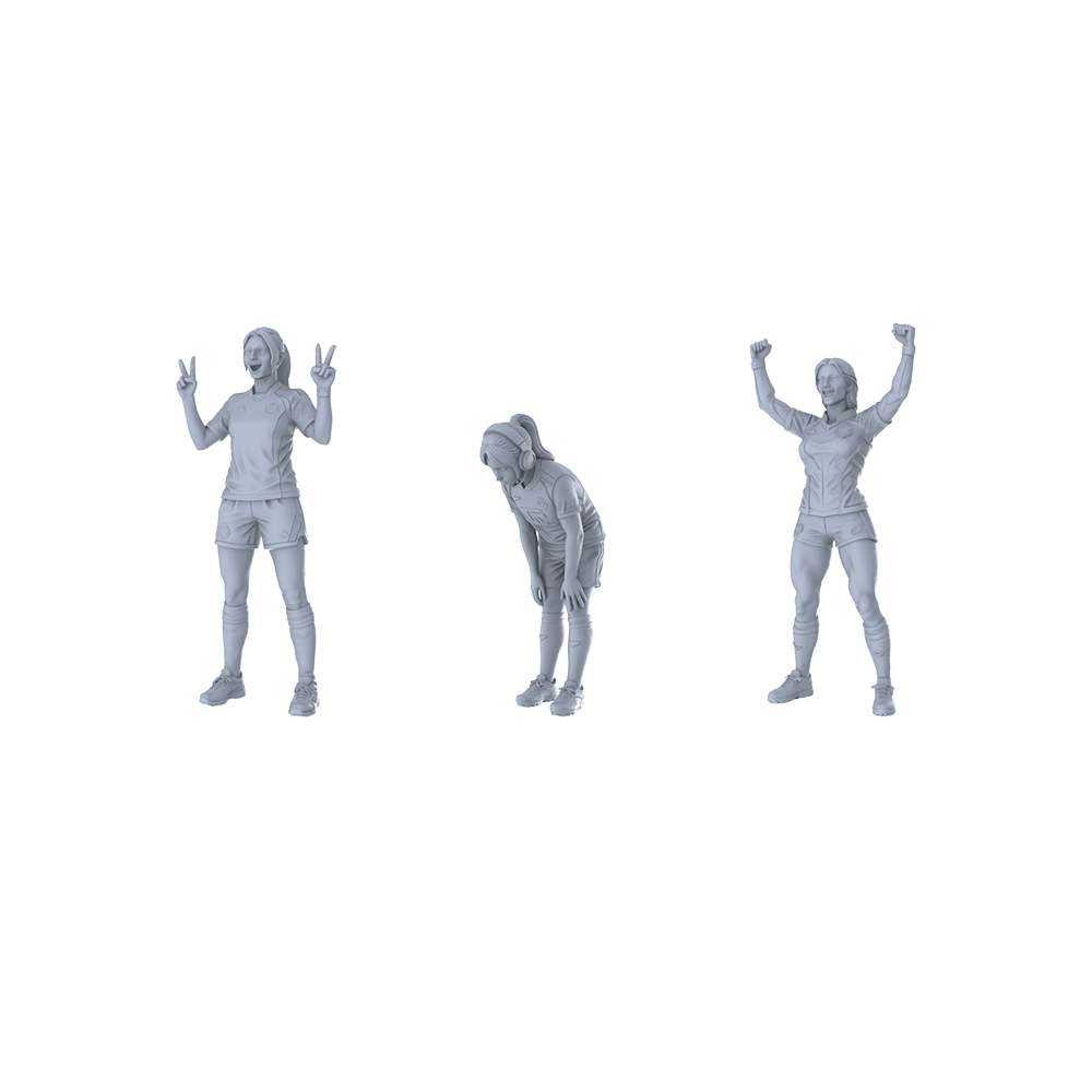 MRY-SFW LYTR380  Female Footballers 6-Pack, Ideal Stadium, Tabletop Painting Miniature Car Diorama Figures Scene Props Accessories Resin 3D Printed Resin Model Kit by SSMODEL