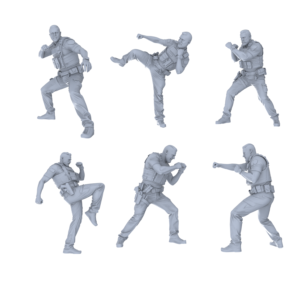 MRY-SFW LYGR565 Modern US Police Six-Person Combat Group 3D Printed Resin Model Kit by SSMODEL