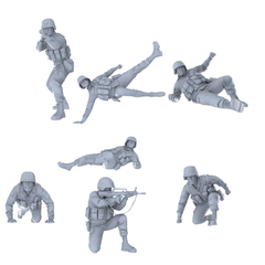MRY-SFW LYGR457 Modern People's Liberation Army Seven-Person Battle Move 3D Printed Resin Model Kit by SSMODEL