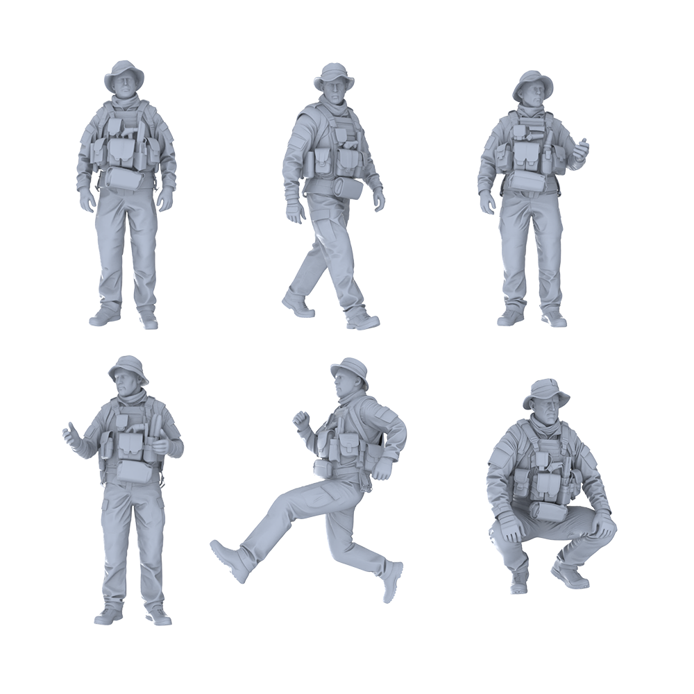 MRY-SFW LYGR452 Navy SEALs Six-Person Daily Routine 3D Printed Resin Model Kit by SSMODEL
