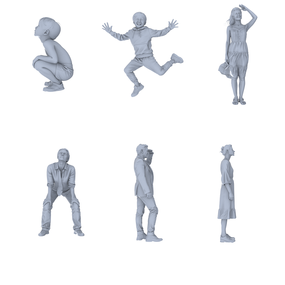 MRY-SFW LYTR724 Modern Multi-pose Figure Set 6 pcs Miniature Car Diorama Figures Scene Props Accessories Resin 3D Printed Resin Model Kit by SSMODEL
