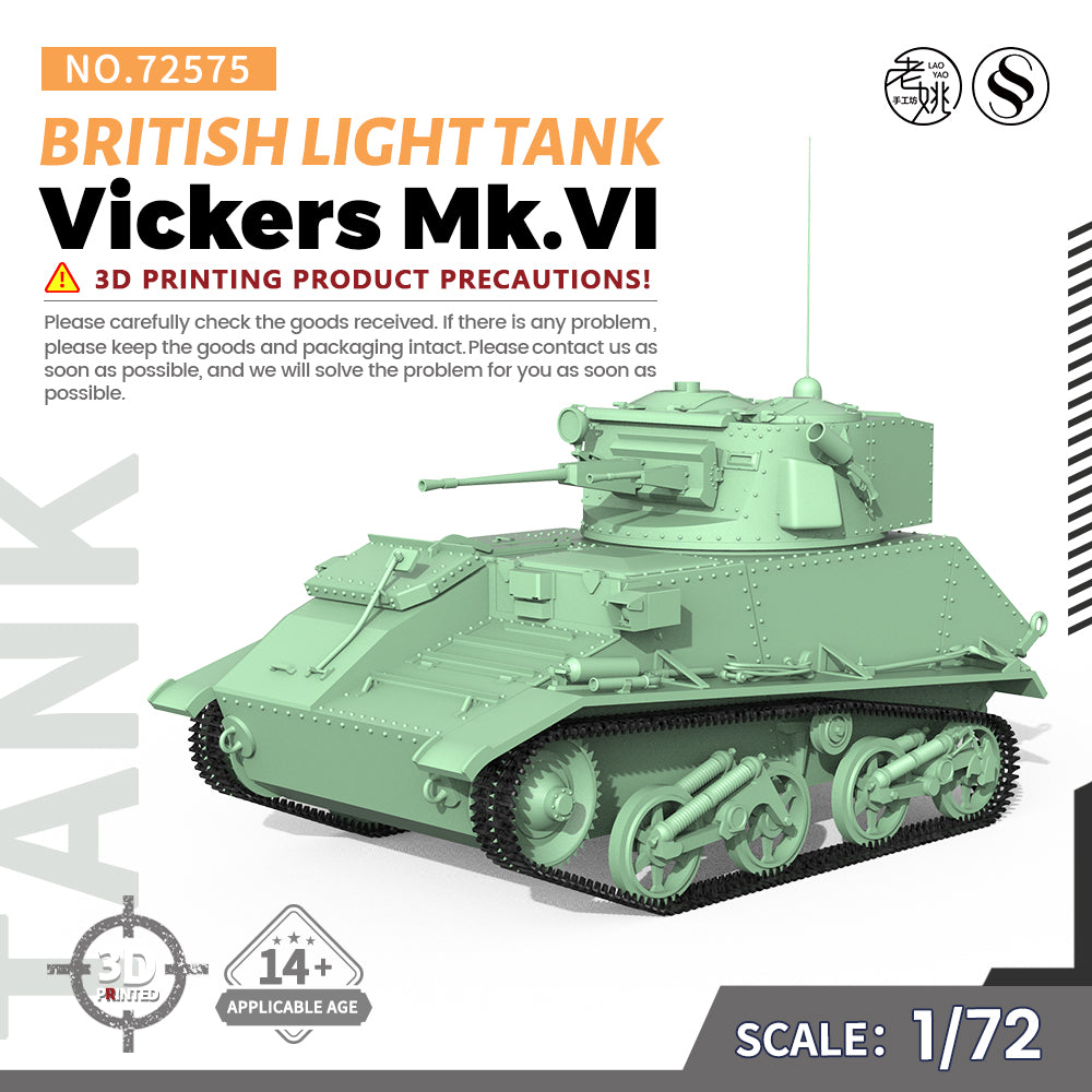 SSMODEL 575 Military Armoured Model Kit British Vickers Mk VI Light Tank Main image