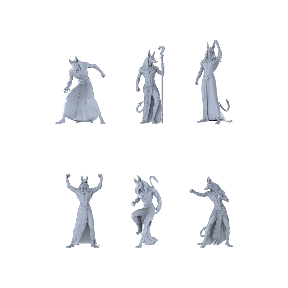 MRY-SFW LYGR345 Ancient Egyptian Six Gods Battle Actions 3D Printed Resin Model Kit by SSMODEL