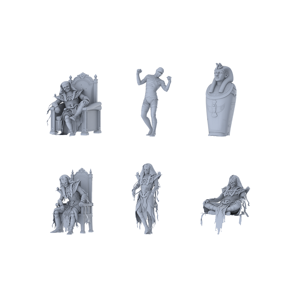MRY-SFW LYGR344 Ancient Egyptian Six Gods Daily Actions 2 3D Printed Resin Model Kit by SSMODEL