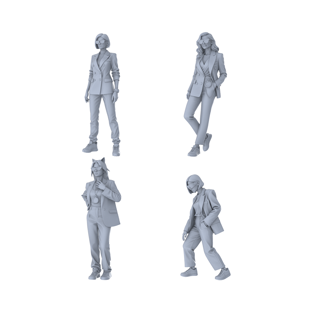 MRY-SFW LYGR165 All women in suits garage scene wargame model resin blank wargame miniature figure scene character figure hand painted 3D Printed Resin Model Kit by SSMODEL