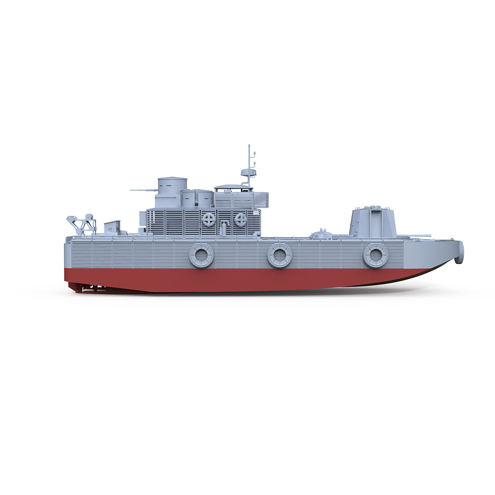 Detail view of SSMODEL SSC541S 25mm Military Model Kit USN LCM(6) "Zippo" Landing Craft Support (Flamethrower) Full Hull Model