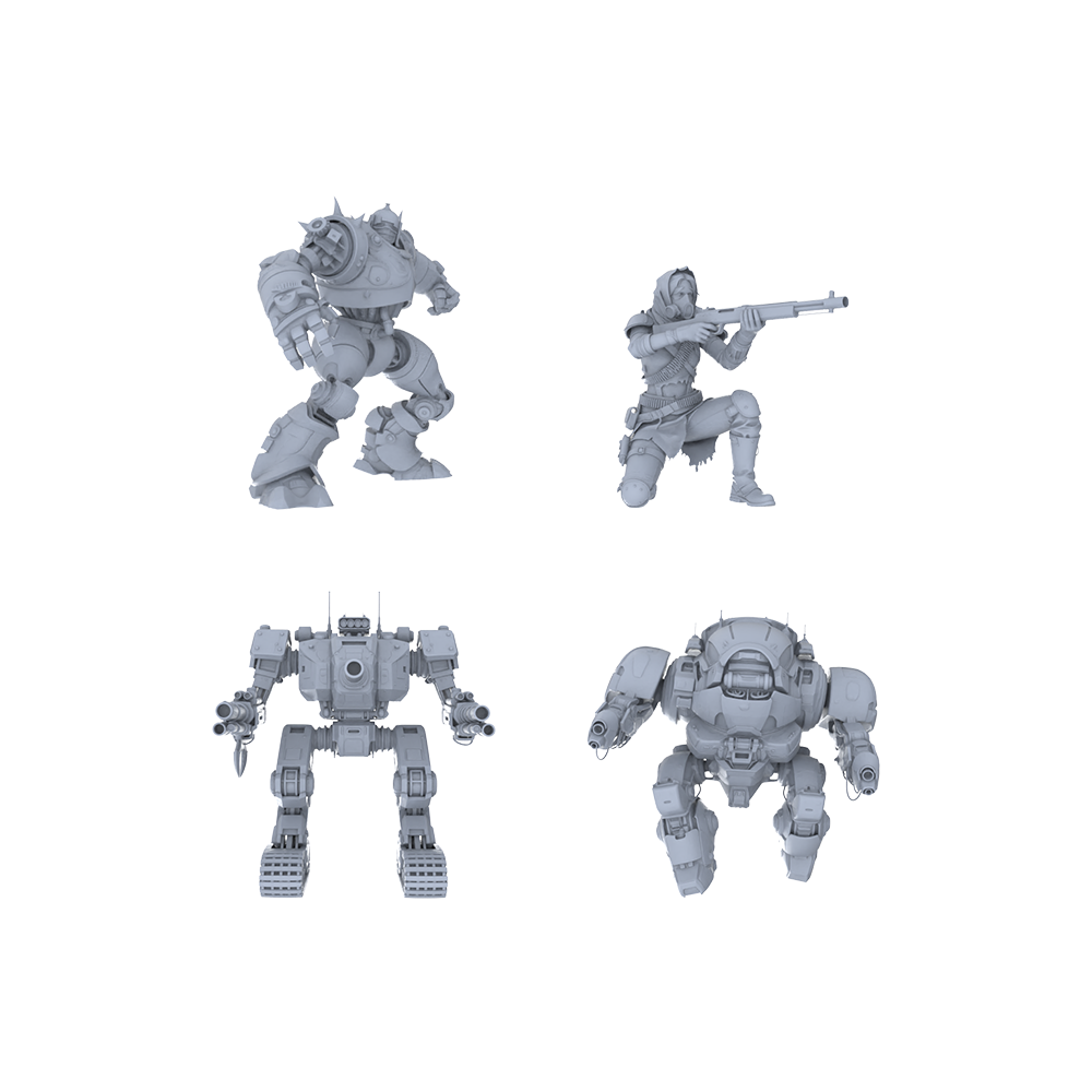 MRY-SFW LYGR133 Wasteland Style Doomsday Robot Combat Motion Game Theme Wargame Resin White Model Wargame Miniature Soldier Scene Character Hand Figure Hand Painted 3D Printed Resin Model Kit by SSMODEL