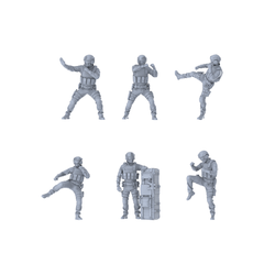 MRY-SFW LYGR406 Modern American SWAT Six-Person Battle 3D Printed Resin Model Kit by SSMODEL