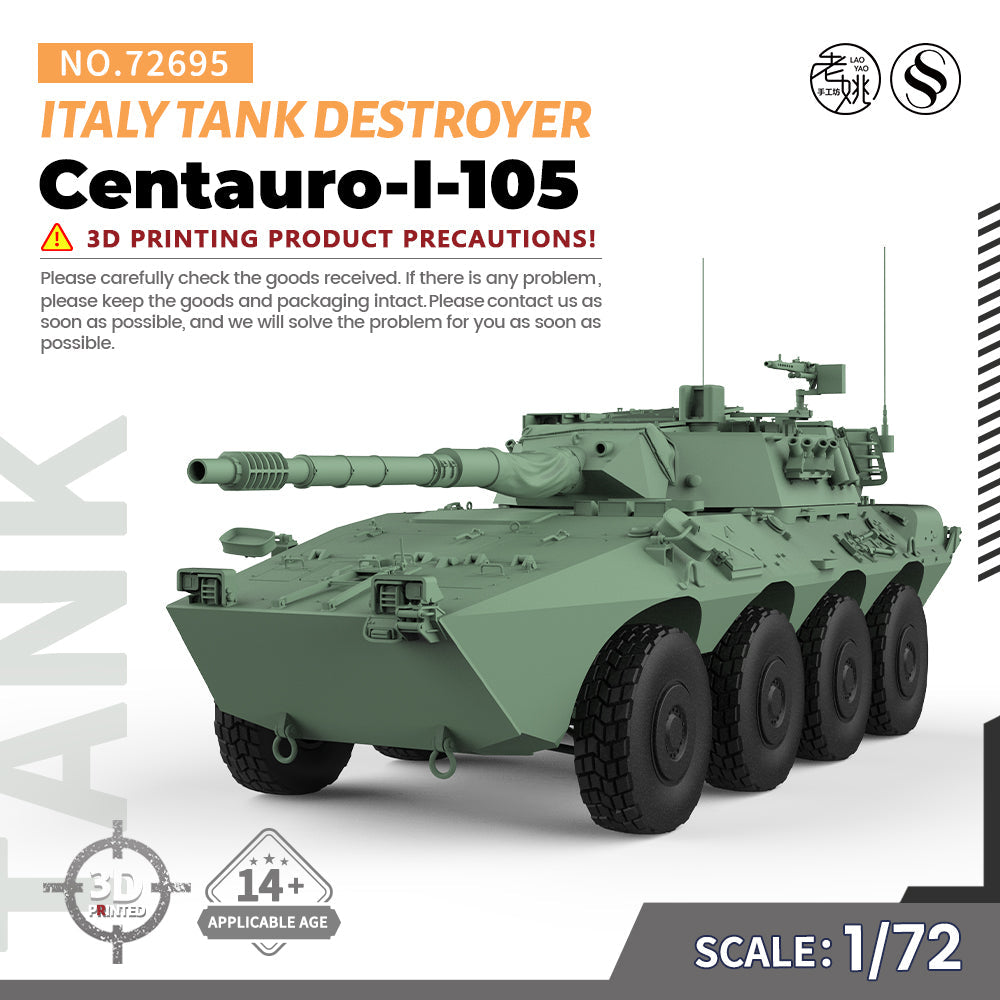 SSMODEL 695 Military Armoured Model Kit Italy Centauro I 105 Tank Destroyer Main image