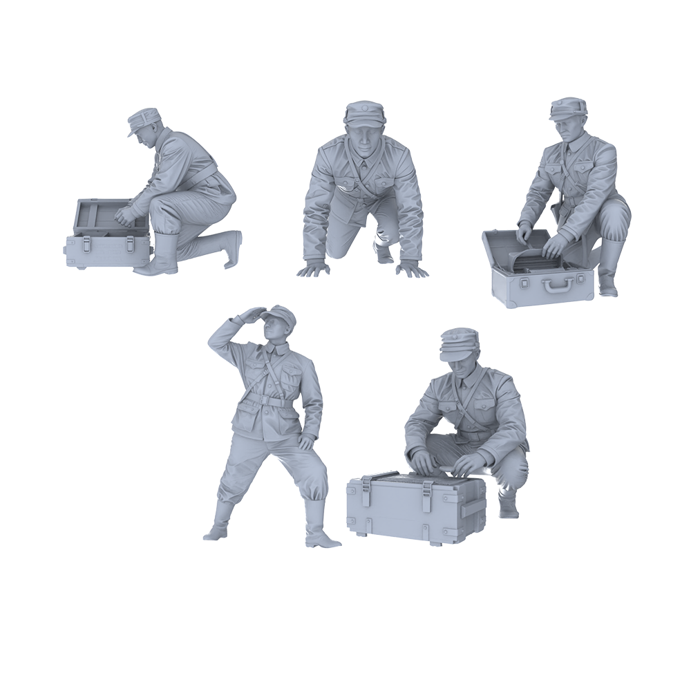 MRY-SFW LYGR552 Northeastern Army 2 Five-Person Combat Readiness Group 3D Printed Resin Model Kit by SSMODEL