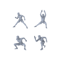 MRY-SFW LYTR358  Fitness Training Quartet 4-Figure Set,  Workout, DIY Paintingation Miniature Car Diorama Figures Scene Props Accessories Resin 3D Printed Resin Model Kit by SSMODEL