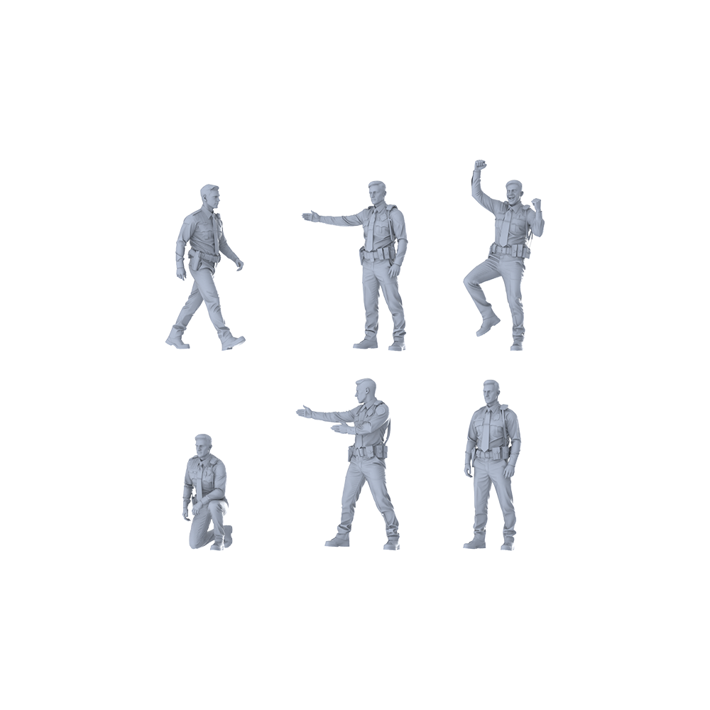 MRY-SFW LYGR398 Modern Florida State Police Six-Person Daily Routine 3D Printed Resin Model Kit by SSMODEL
