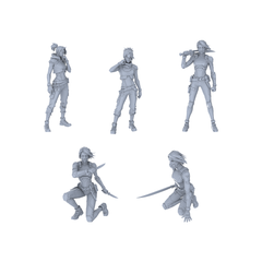 MRY-SFW LYGR063 Shadow Squad Standby State2 Military Theme Wargame Resin White Model Game Theme Sci-Fi Theme Wargame Miniature Soldiers Scene Characters Figure Hand-Painted 3D Printed Resin Model Kit by SSMODEL