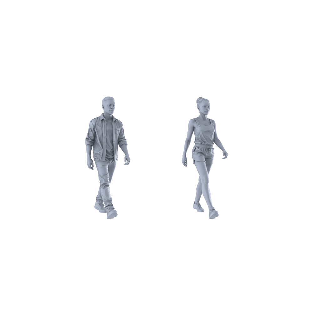 Detail view of Yao's Studio LYTR338  Unpainted Miniature 6-Piece Urban Figures Set, Ideal for Street Scene & Painting Miniatures Diorama Resin Figures Model