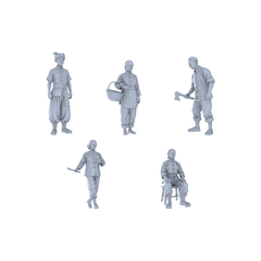Yao's Studio LYTR291  Rural Life Quintet Resin Miniature Model 5-Figure Set, Unpainted Daily Labor Figures, DIY Painting Scene Decoration Miniatures Diorama Resin Figures 3D Printed Resin Model Kit by SSMODEL