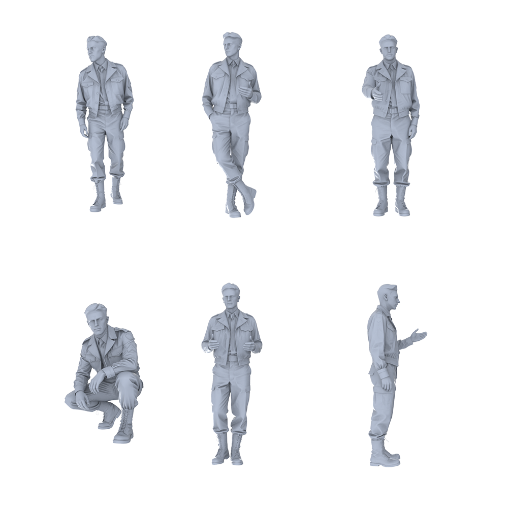 MRY-SFW LYGR509 WWII U.S. Army Six-Person Daily Routine 2 3D Printed Resin Model Kit by SSMODEL
