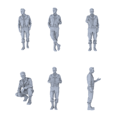 MRY-SFW LYGR509 WWII U.S. Army Six-Person Daily Routine 2 3D Printed Resin Model Kit by SSMODEL
