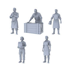 MRY-SFW LYTR361 Street Artisan Quintet 5-Figure Set,  Shop Artisan, DIY Paintingation Miniature Car Diorama Figures Scene Props Accessories Resin 3D Printed Resin Model Kit by SSMODEL
