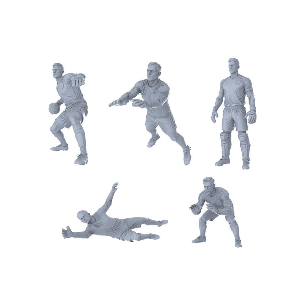 Yao's Studio LYTR269  Unpainted Miniature Football Diorama Set 5-Pack for Model Painting & Display Miniatures Diorama Resin Figures 3D Printed Resin Model Kit by SSMODEL