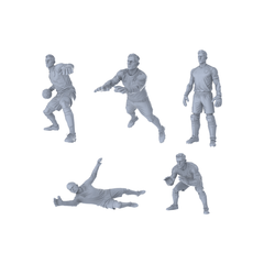 Yao's Studio LYTR269  Unpainted Miniature Football Diorama Set 5-Pack for Model Painting & Display Miniatures Diorama Resin Figures 3D Printed Resin Model Kit by SSMODEL