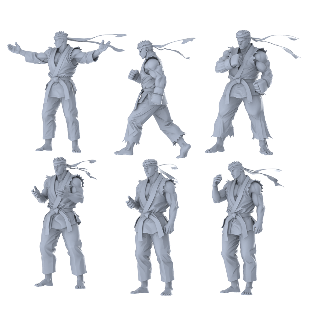 MRY-SFW LYGR462 Taekwondo Muscular Men Six-Person Daily Routine 3D Printed Resin Model Kit by SSMODEL