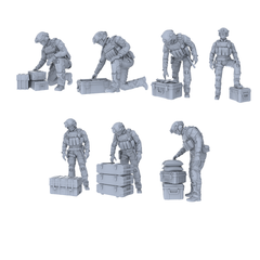 MRY-SFW LYGR562 Modern Miami Special Forces Seven-Person Combat Readiness Group 3D Printed Resin Model Kit by SSMODEL
