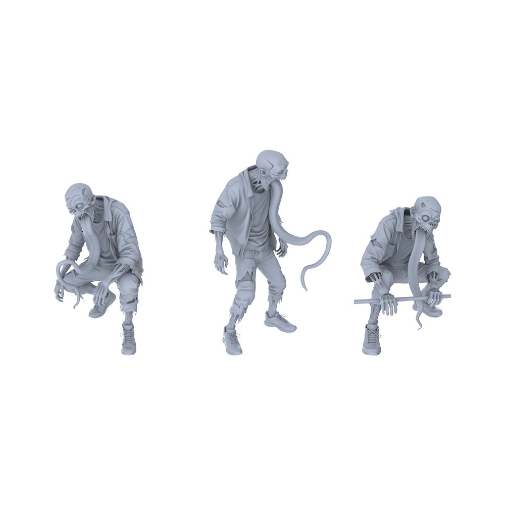 MRY-SFW LYGR110 Long tongue zombie resin white model miniature soldier character model scene character figure hand painted 3D Printed Resin Model Kit by SSMODEL