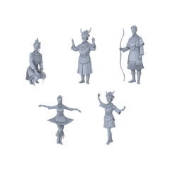MRY-SFW LYTR356  Miao Ethnic Style Quintet 5-Figure Set,  Ethnic Life Dance, DIY Paintingation Miniature Car Diorama Figures Scene Props Accessories Resin 3D Printed Resin Model Kit by SSMODEL