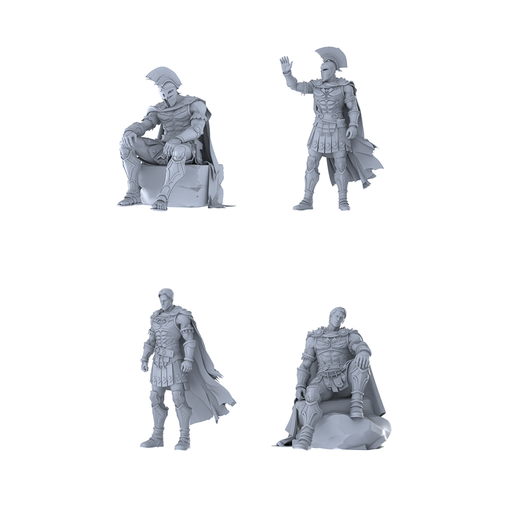 MRY-SFW LYGR359 Ancient Spartan Four-Person Daily Routine 3 3D Printed Resin Model Kit by SSMODEL