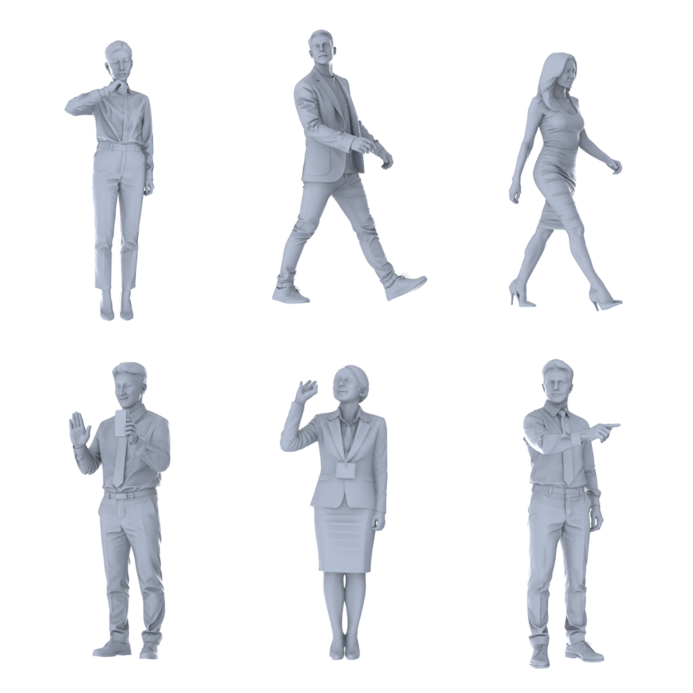 MRY-SFW LYTR701 Modern Figure Office Commuter Business 6 pcs Miniature Car Diorama Figures Scene Props Accessories Resin 3D Printed Resin Model Kit by SSMODEL