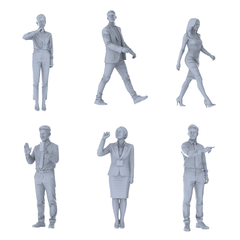 MRY-SFW LYTR701 Modern Figure Office Commuter Business 6 pcs Miniature Car Diorama Figures Scene Props Accessories Resin 3D Printed Resin Model Kit by SSMODEL