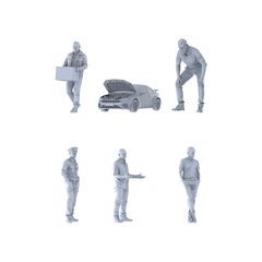 MRY-SFW LYGR251 Modern urban armed six-man group daily 2 3D Printed Resin Model Kit by SSMODEL