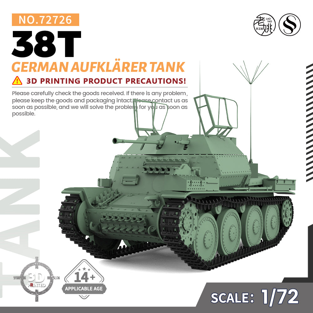 SSMODEL 726 Military Armoured Model Kit German 38T Aufkl?rer Tank Main image