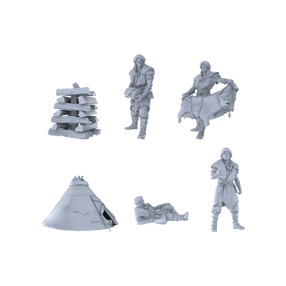 MRY-SFW LYGR242 Historical Vikings Six-Man Group Daily Movements 3D Printed Resin Model Kit by SSMODEL