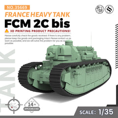 SSMODEL 669D Finished Painted15mm WarGaming Military Model Kit France FCM 2C bis Heavy Tank 3D Printed Resin Model Kit by SSMODEL